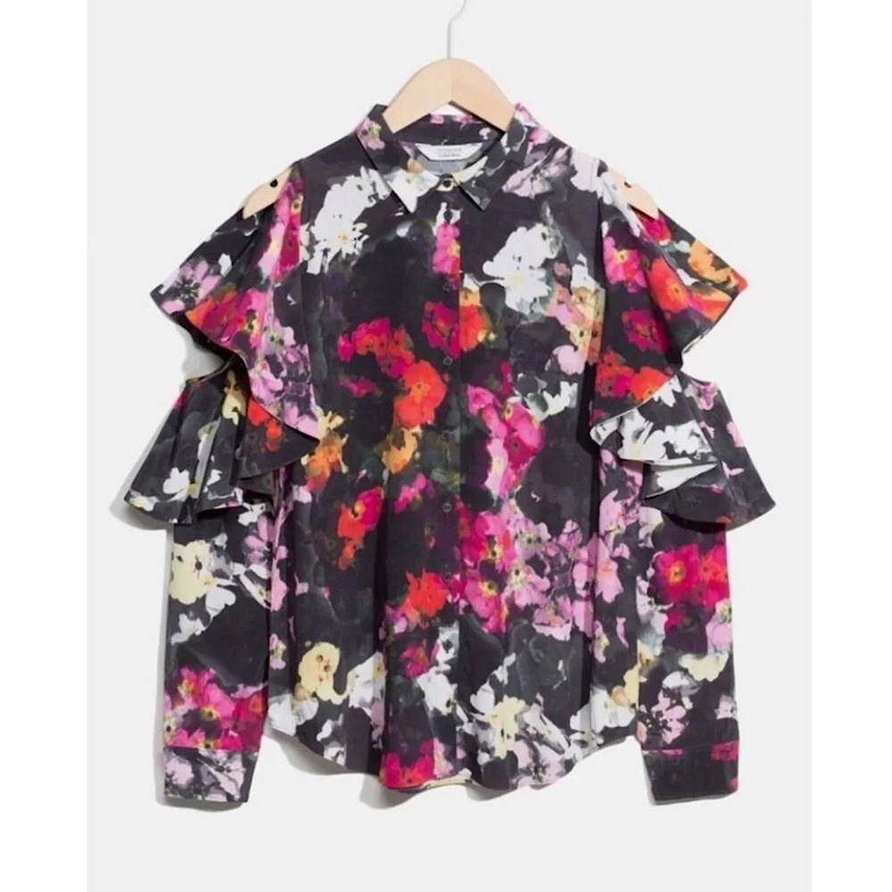& OTHER STORIES Floral Ruffle Blouse Size 4